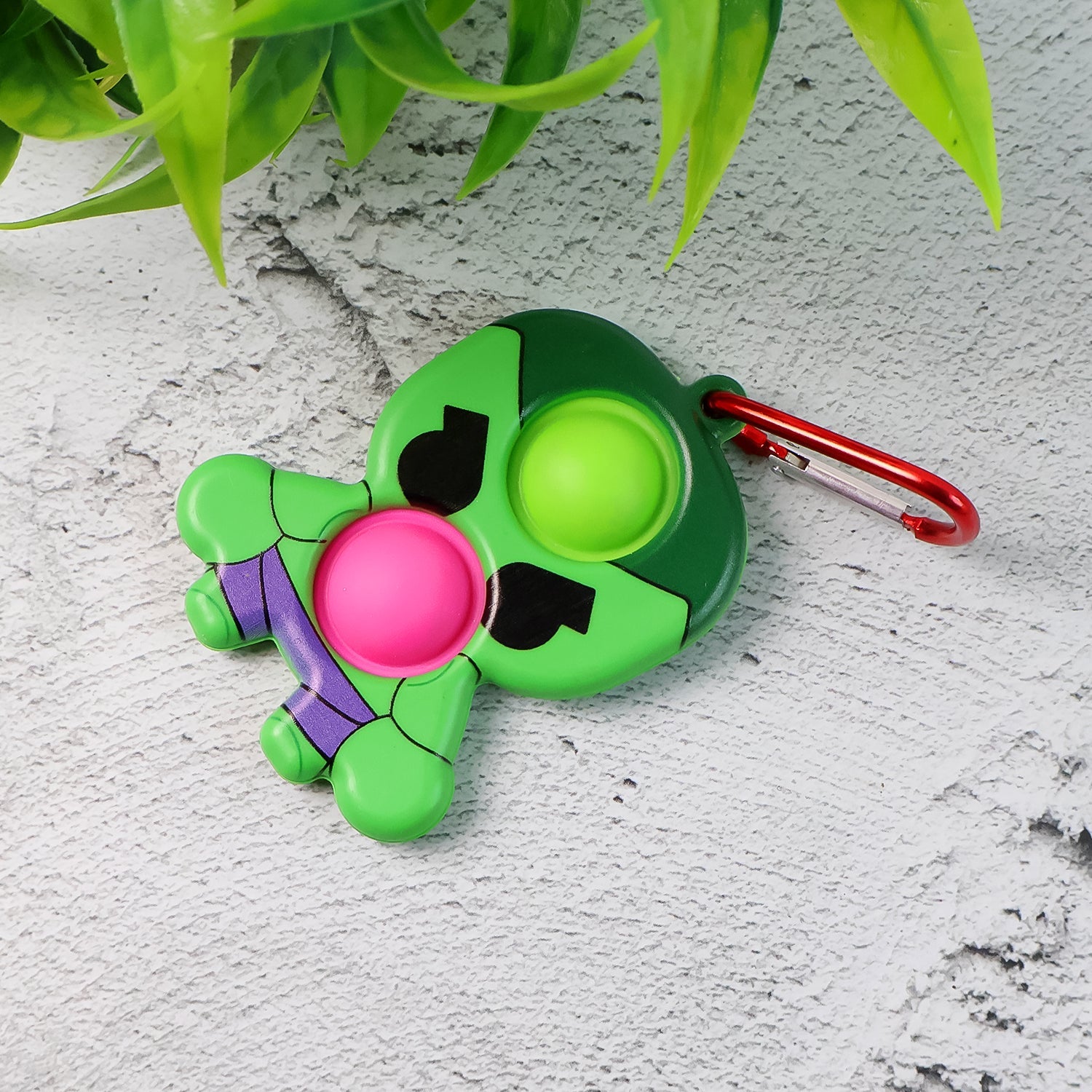 Silicone Pop It Fidget Toy with Keychain Clip (1 Pc) Silicone Pop It Fidget Toy with Keychain Clip (1 Pc)